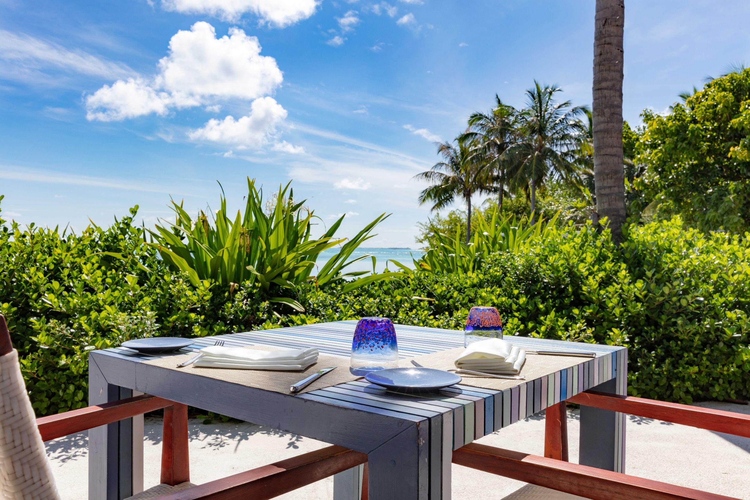 Beach table at Blu restaurant