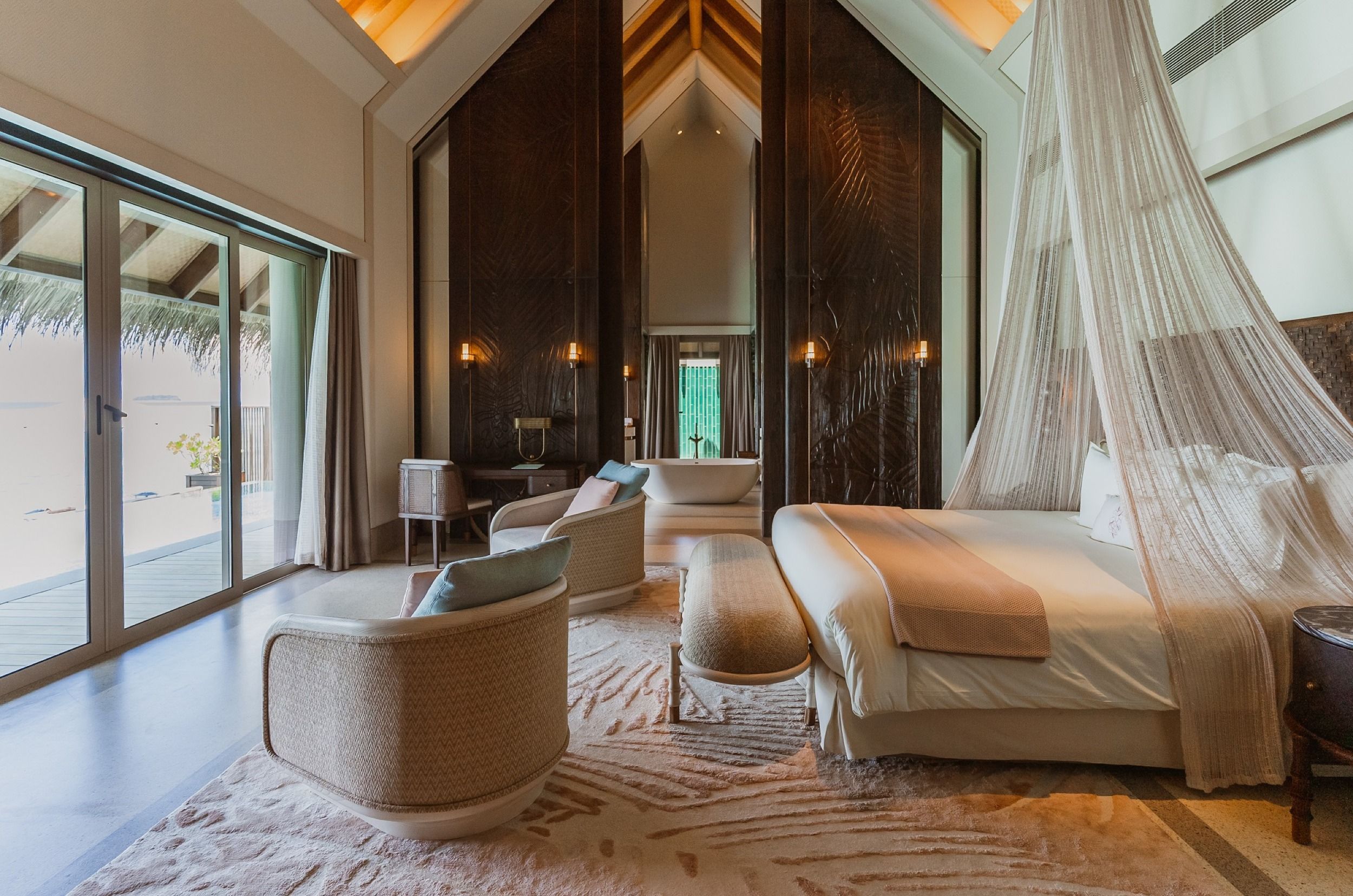 Main bedroom with bathroom at the far end