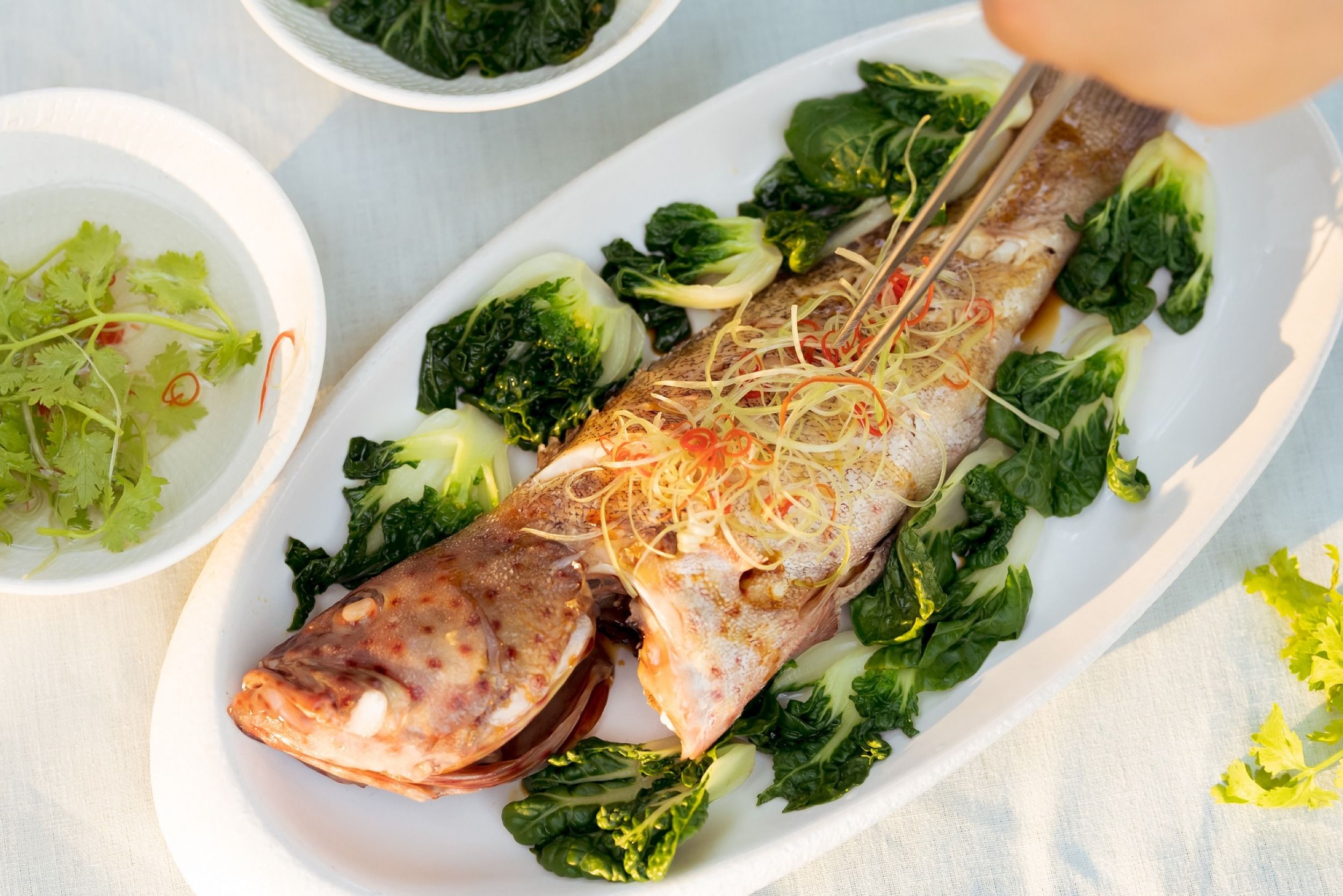Whole steamed fish