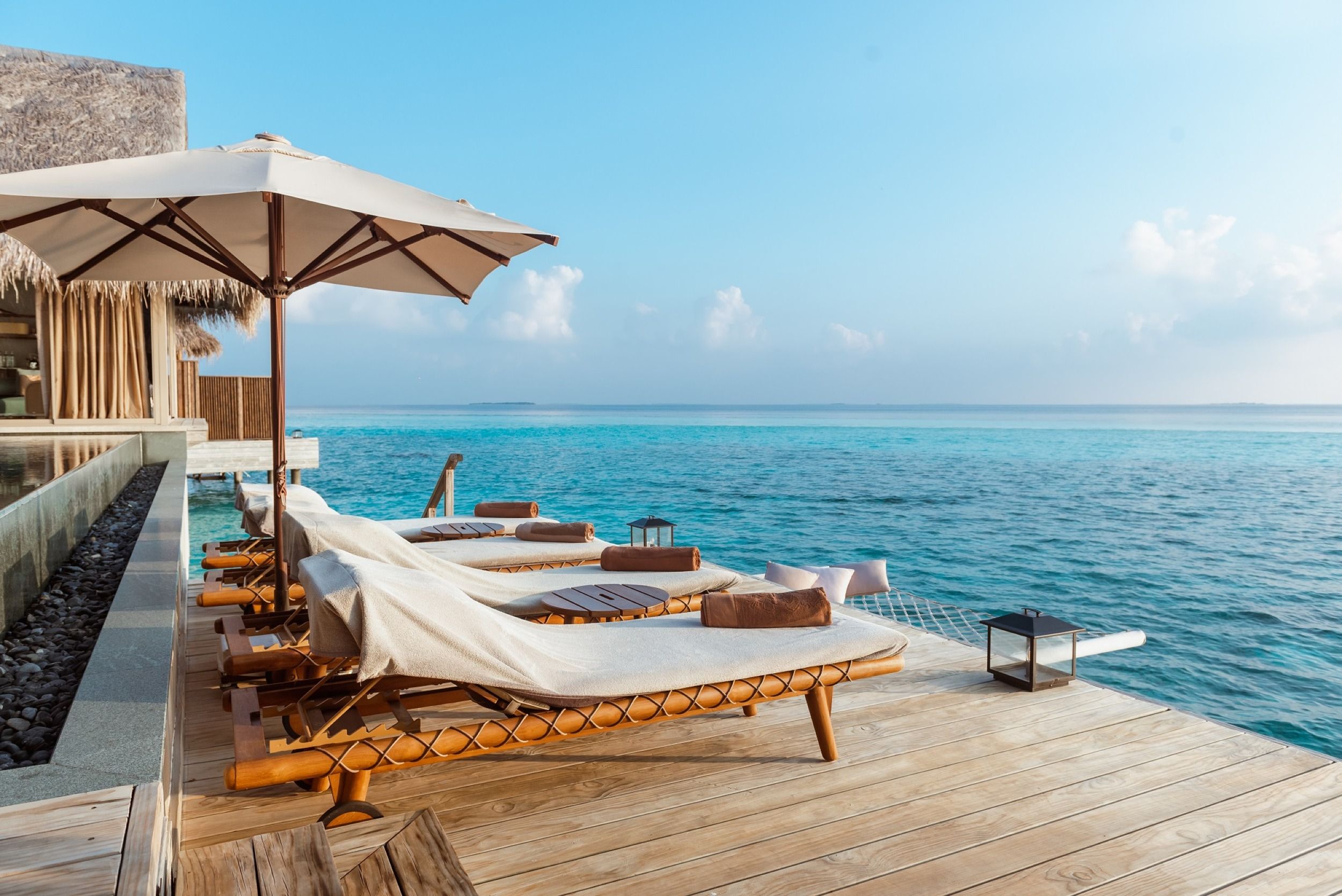 Sundeck and umbrella - Two Bedroom Water Villa with Pool