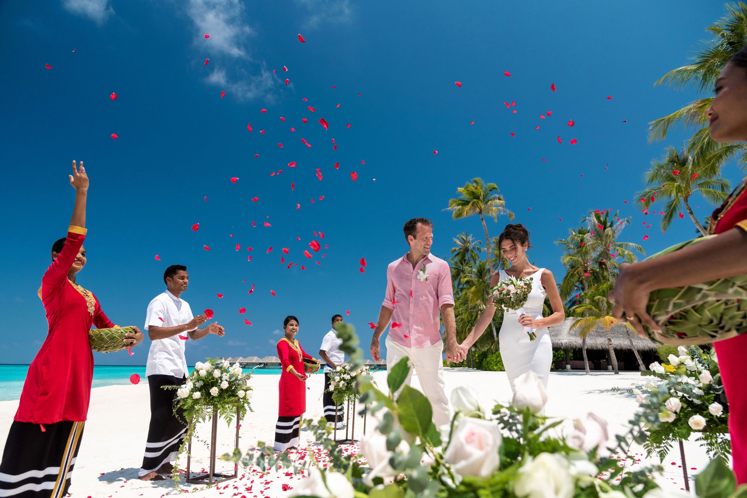 wedding ceremony with Kaiveni flower girls