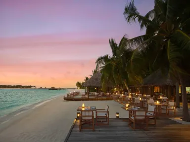 Conrad Maldives Vilu Restaurant Sunset