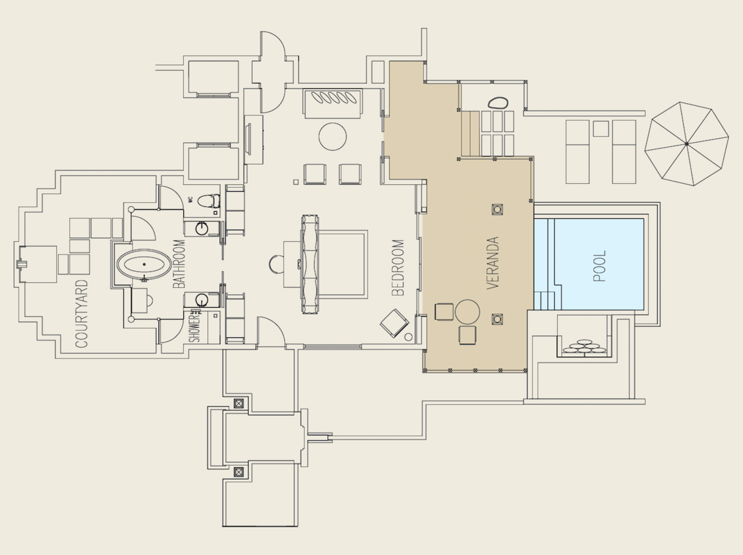 Ayada Maldives - Beach Suite with Pool Floor Plan