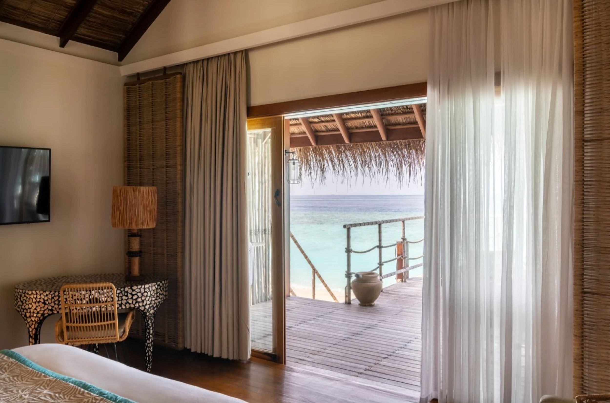 view from sand villa bedroom