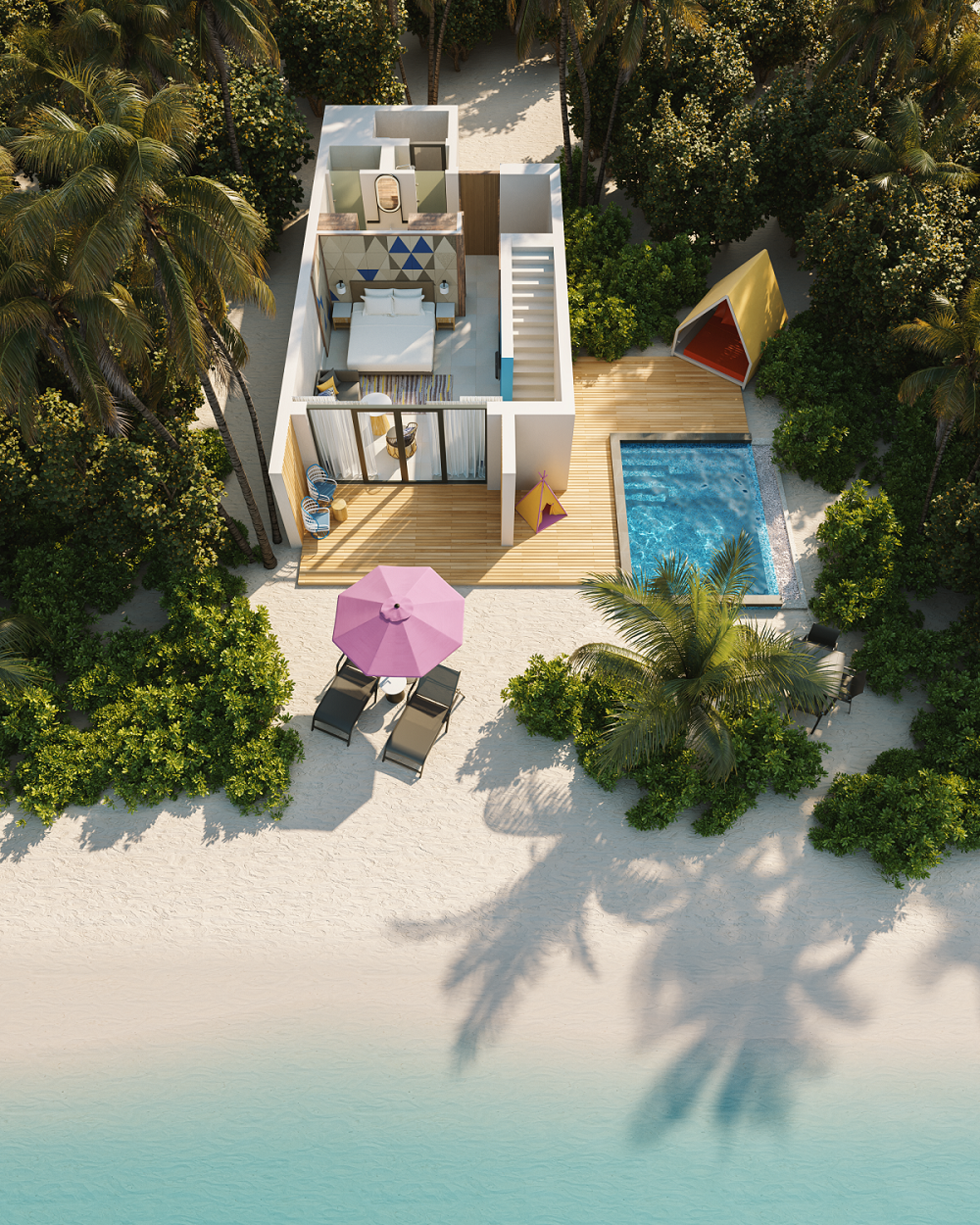 Hard Rock Hotel Maldives - Silver Family Pool Suite Floor Plan