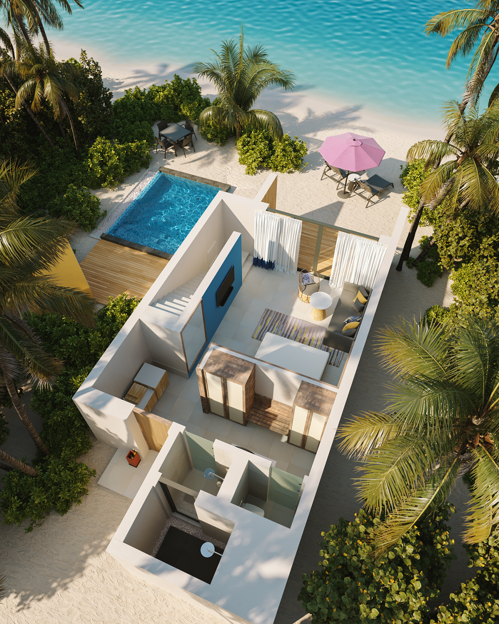 Hard Rock Hotel Maldives - Silver Family Pool Suite Floor Plan