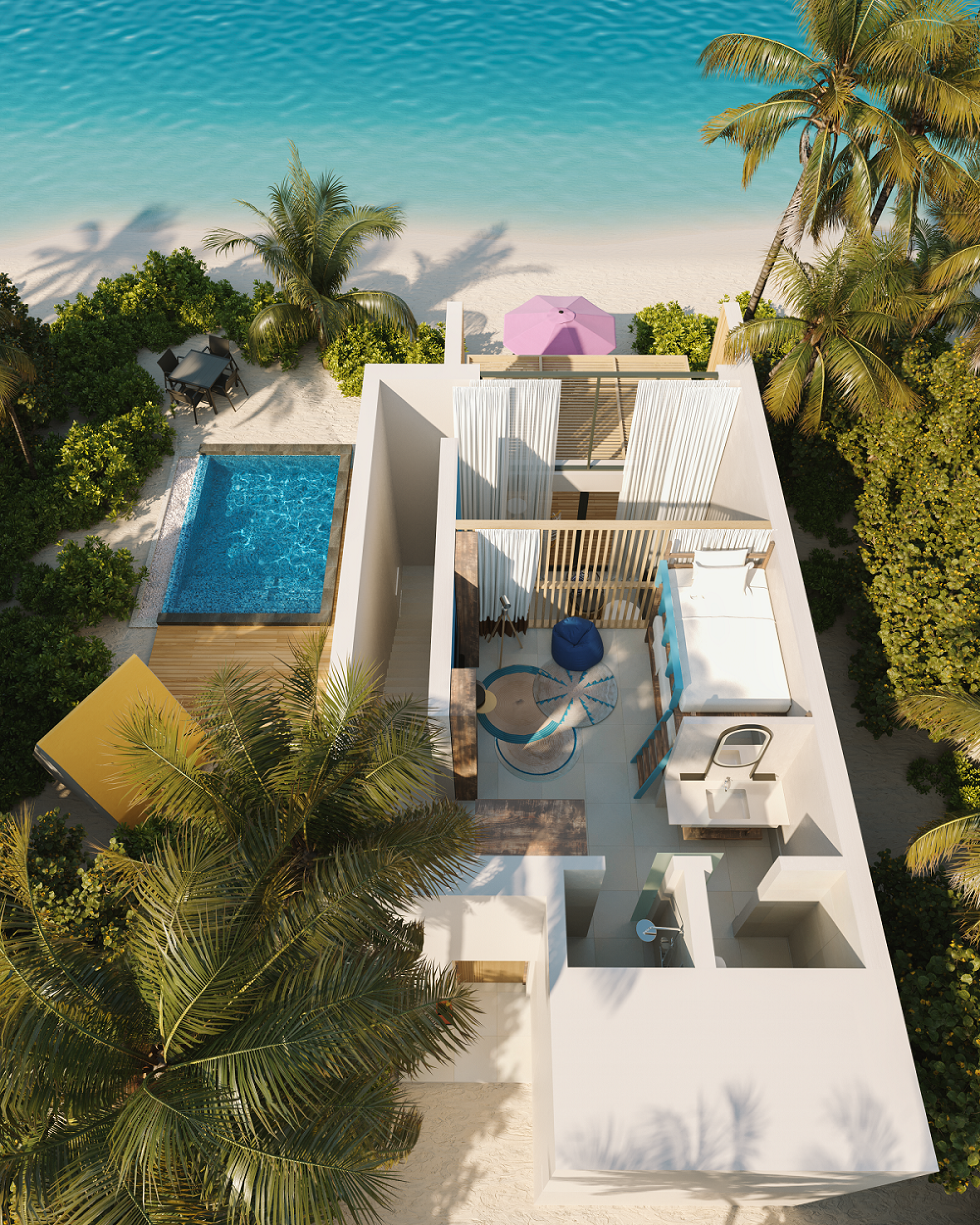 Hard Rock Hotel Maldives - Silver Family Pool Suite Floor Plan