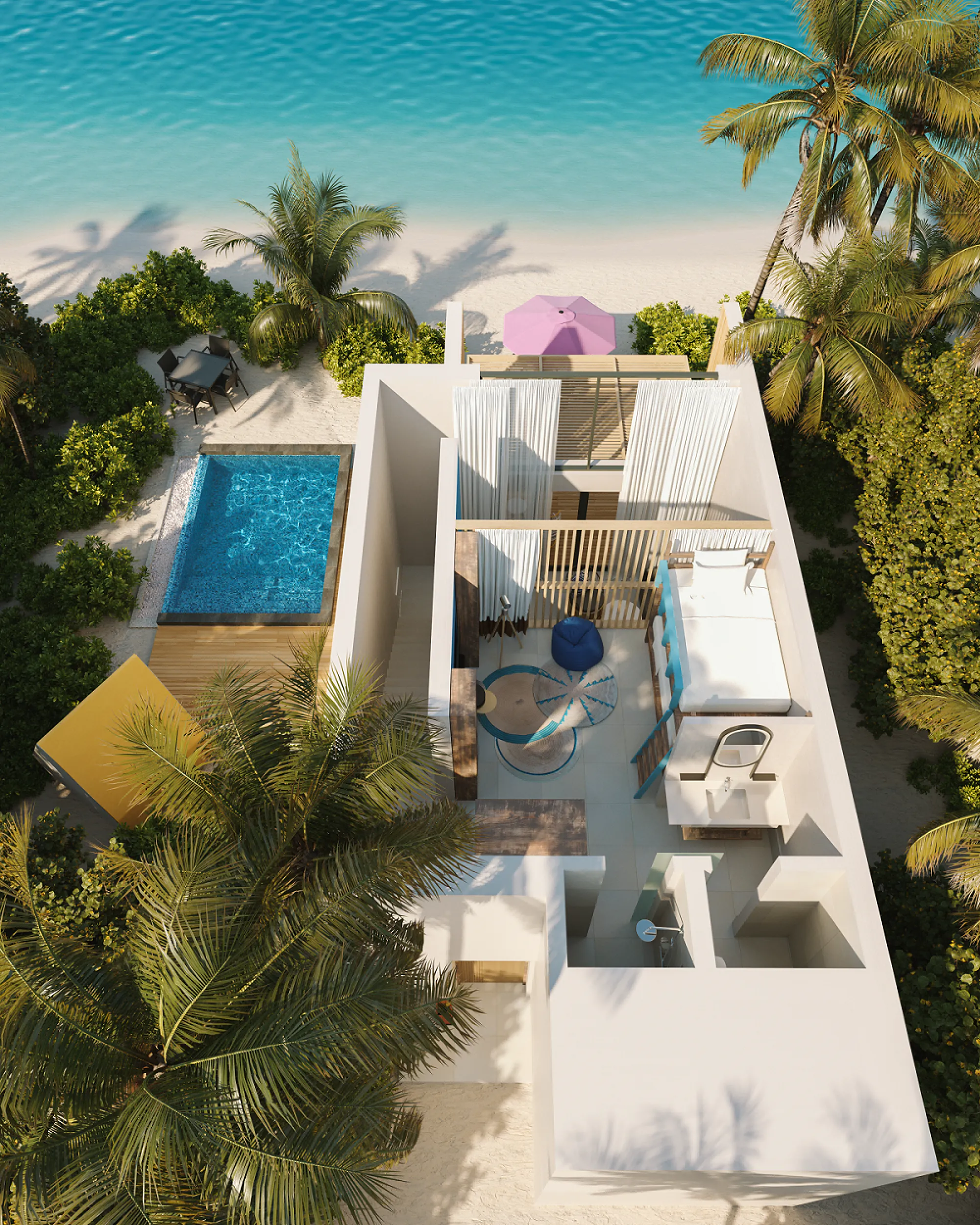Hard Rock Hotel Maldives - Silver Family Pool Suite Floor Plan