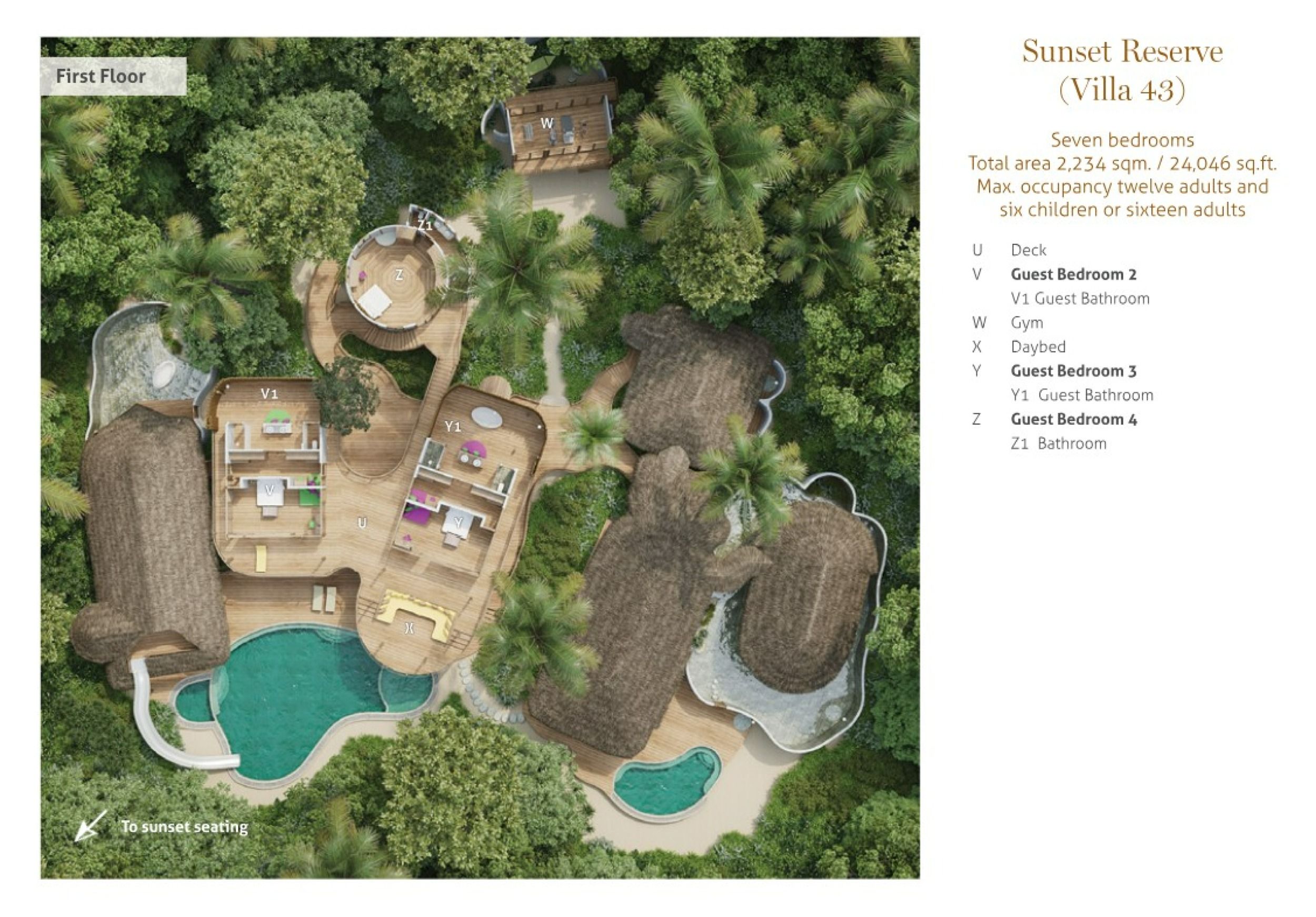 Soneva Fushi Maldives - Sunset Reserve with Pool (Villa 43) - Floor Plan