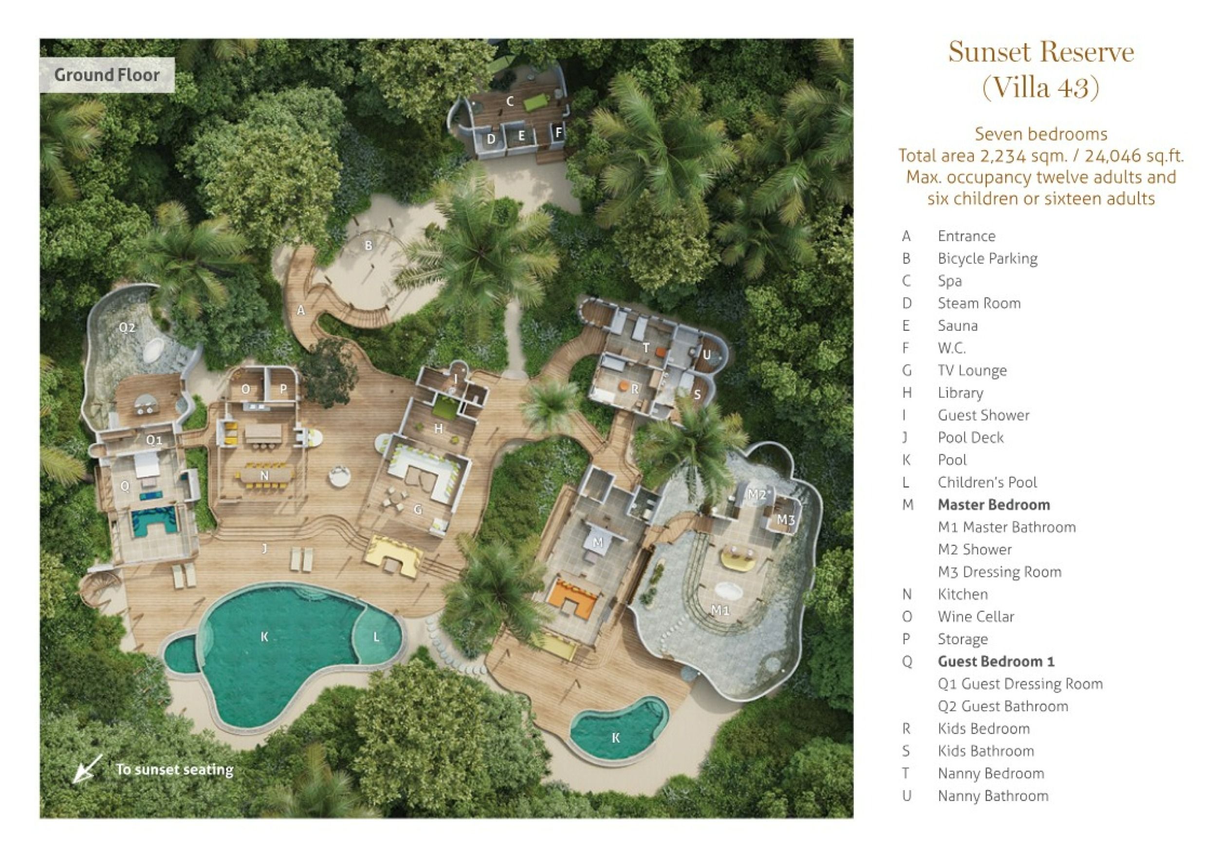 Soneva Fushi Maldives - Sunset Reserve with Pool (Villa 43) - Floor Plan