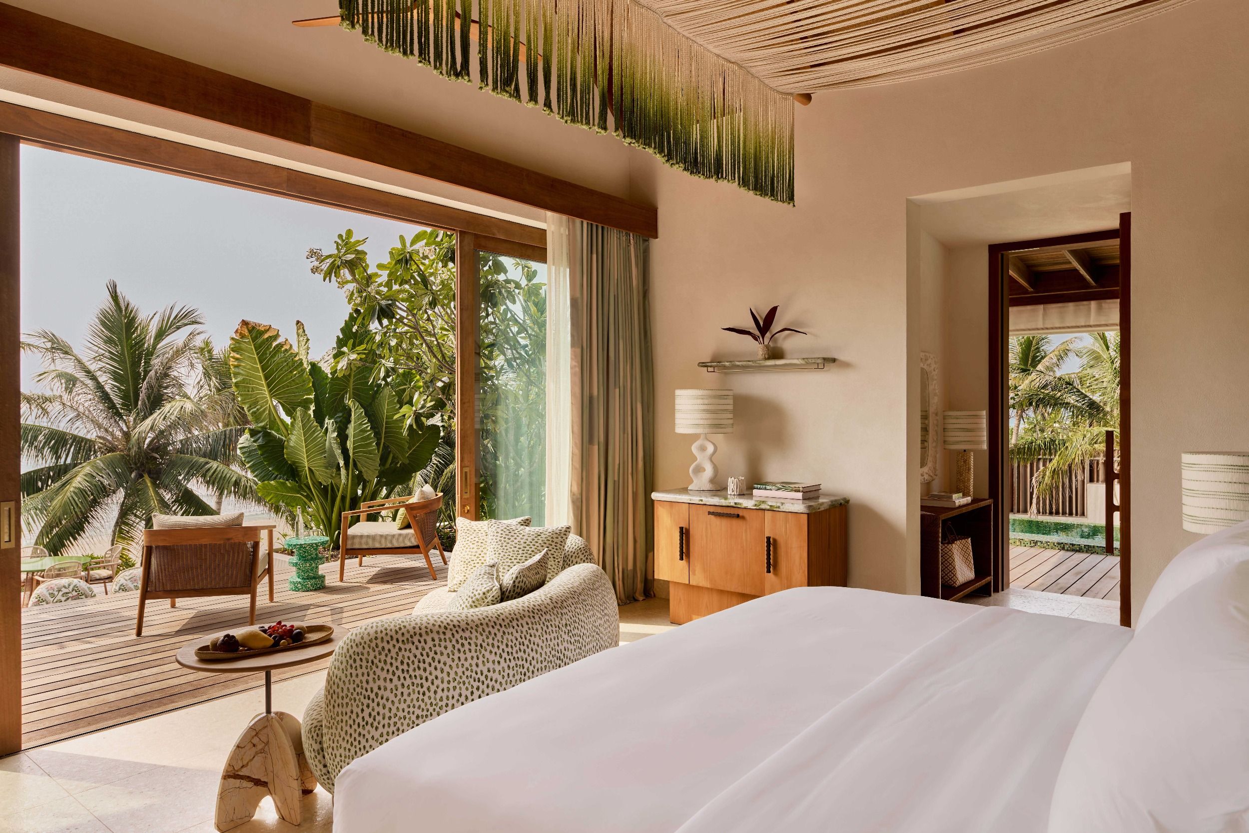 Ocean-side green bedroom