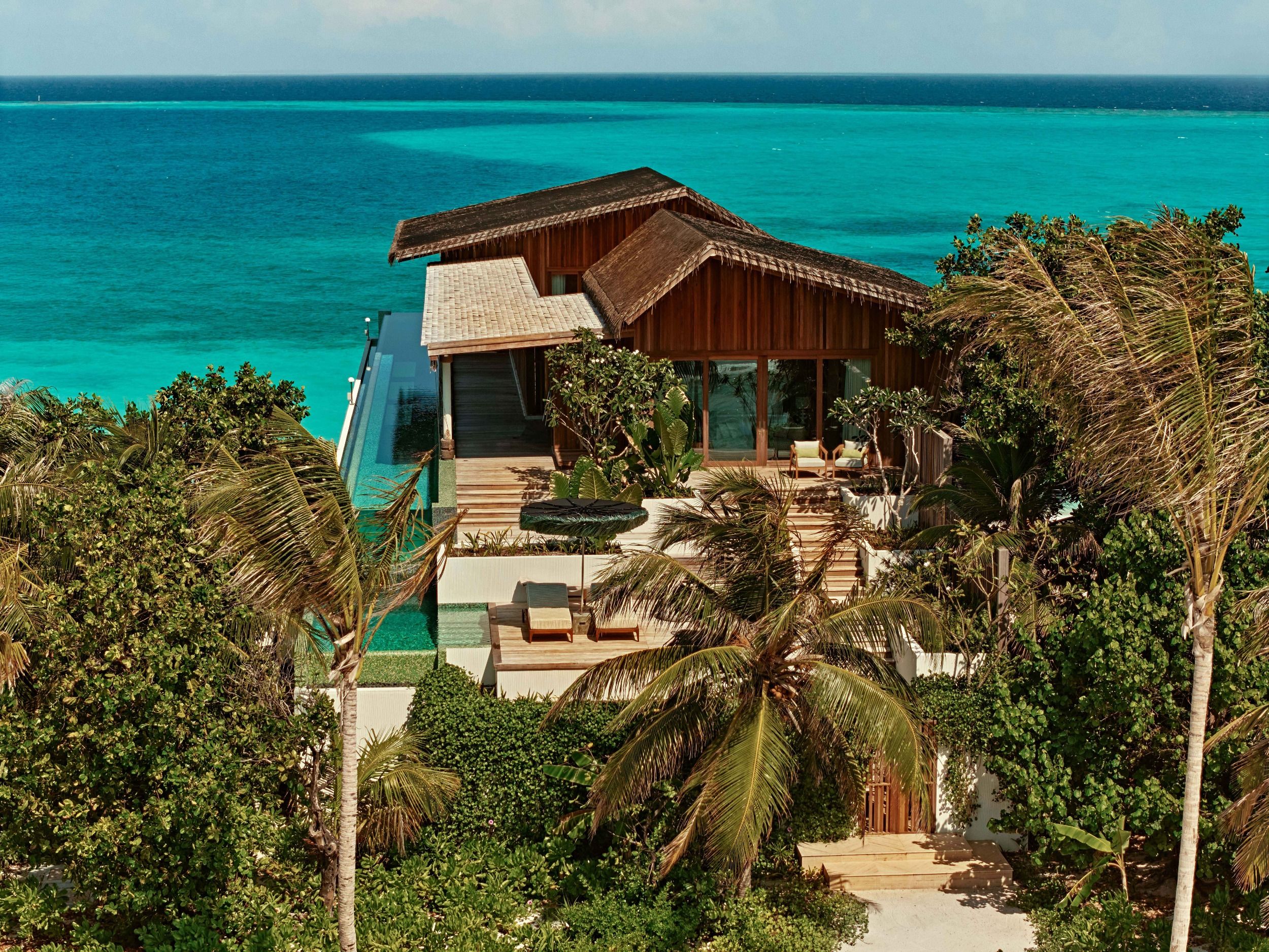 Aerial view of three-bedroom residence