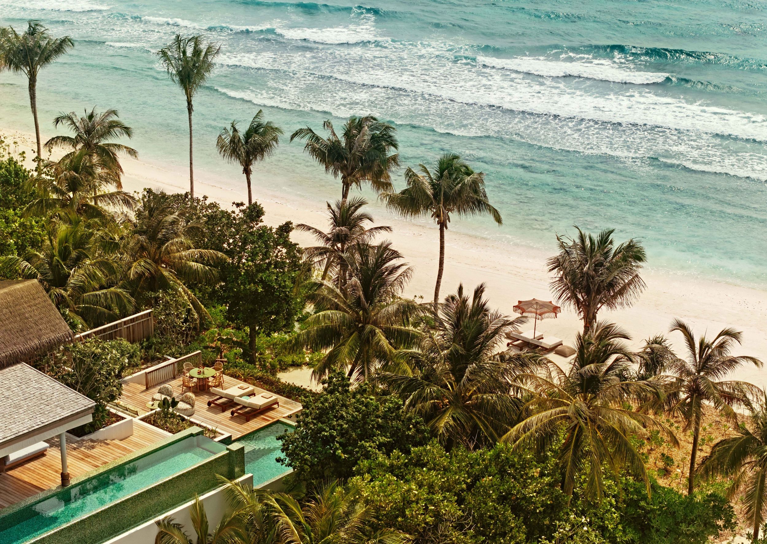 Ocean-side view of three-bedroom residence