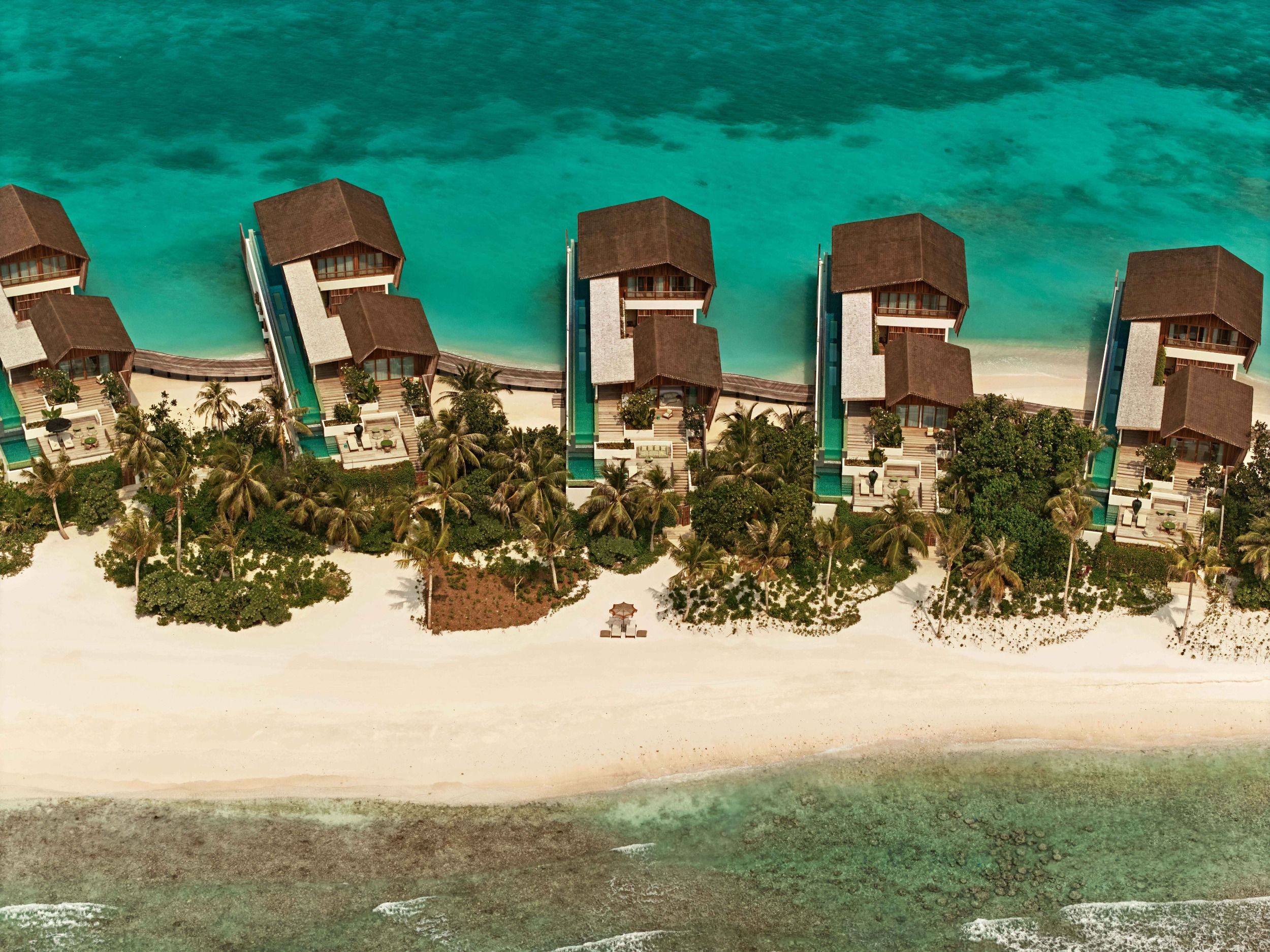Aerial view of three-bedroom residences
