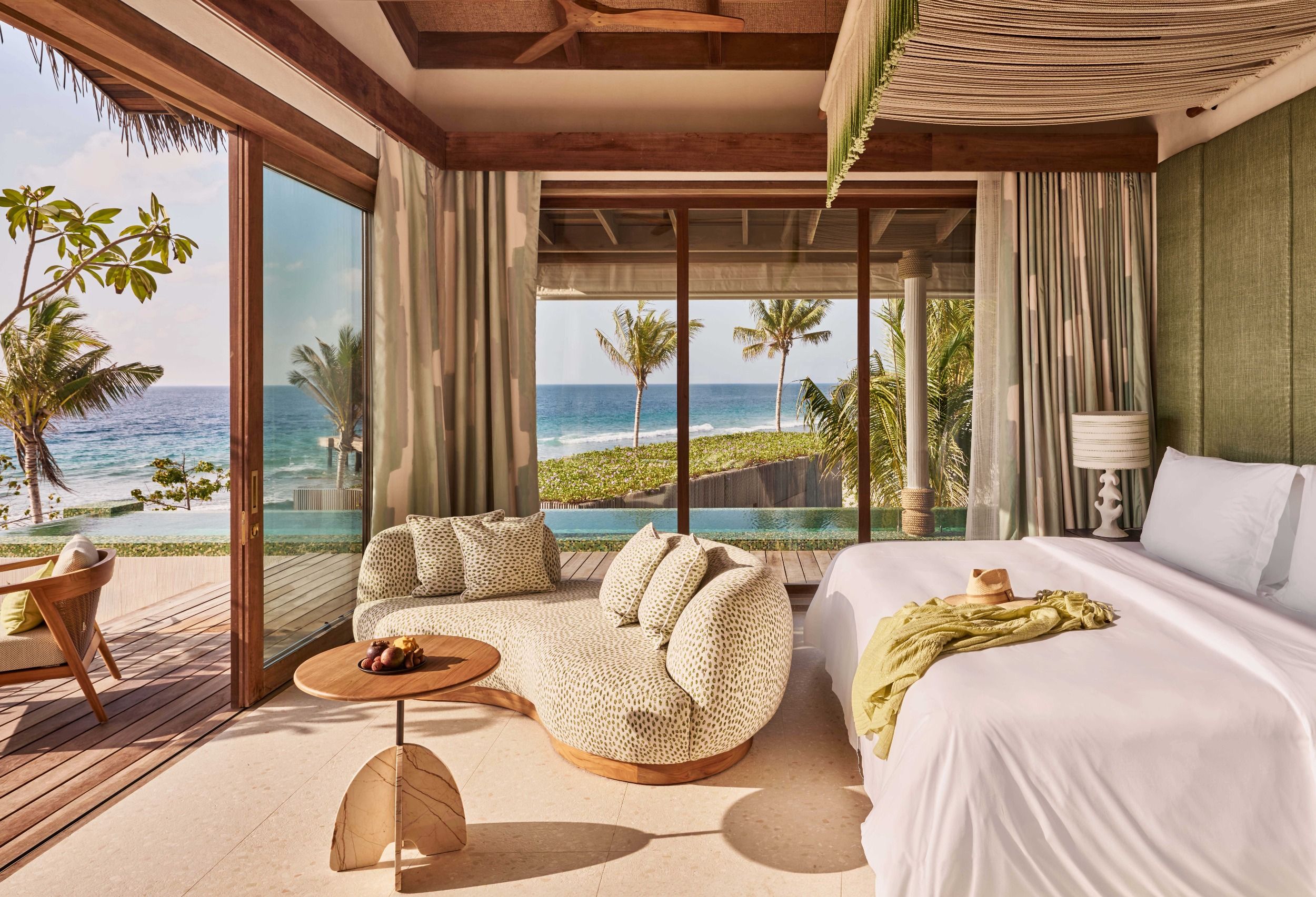 Ocean side Green Bedroom Setup