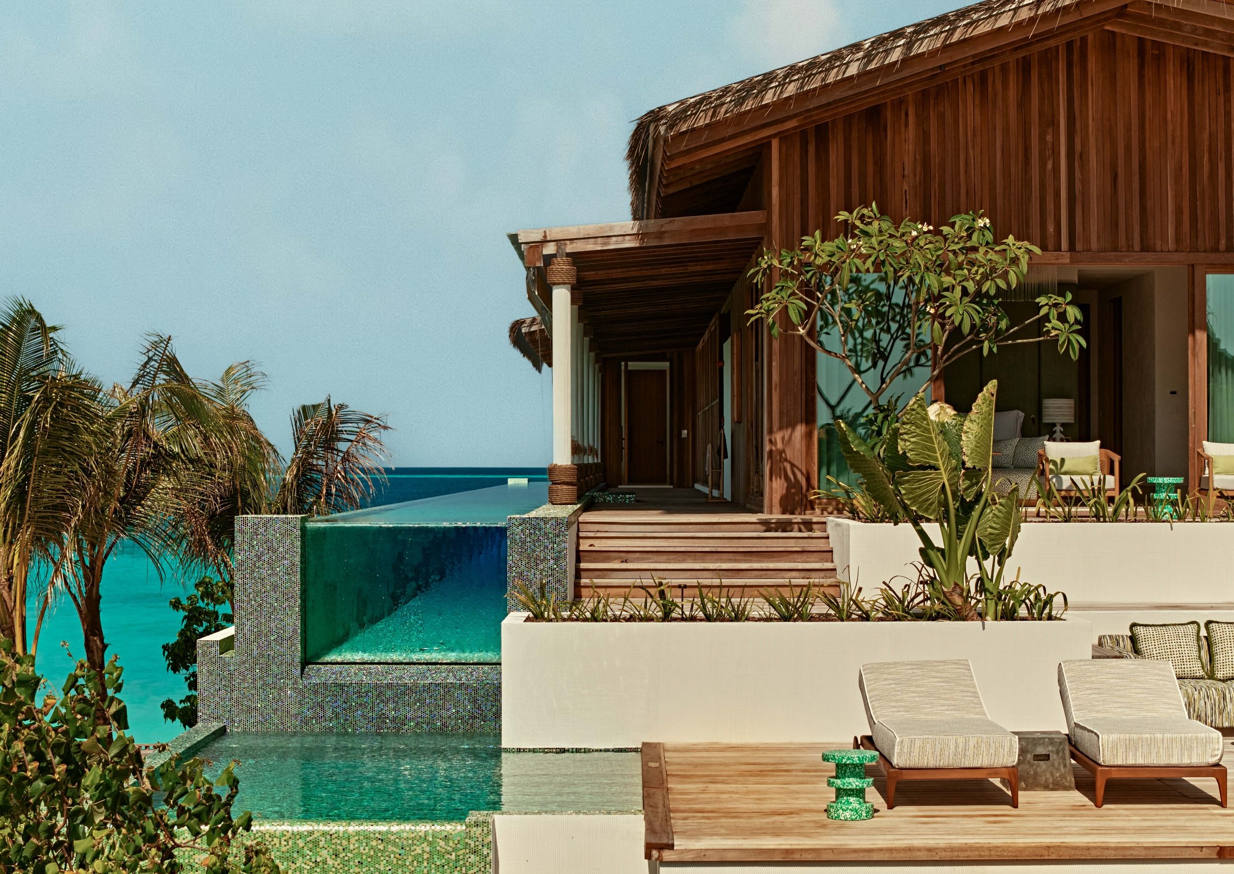 Ocean-side terrace and pool