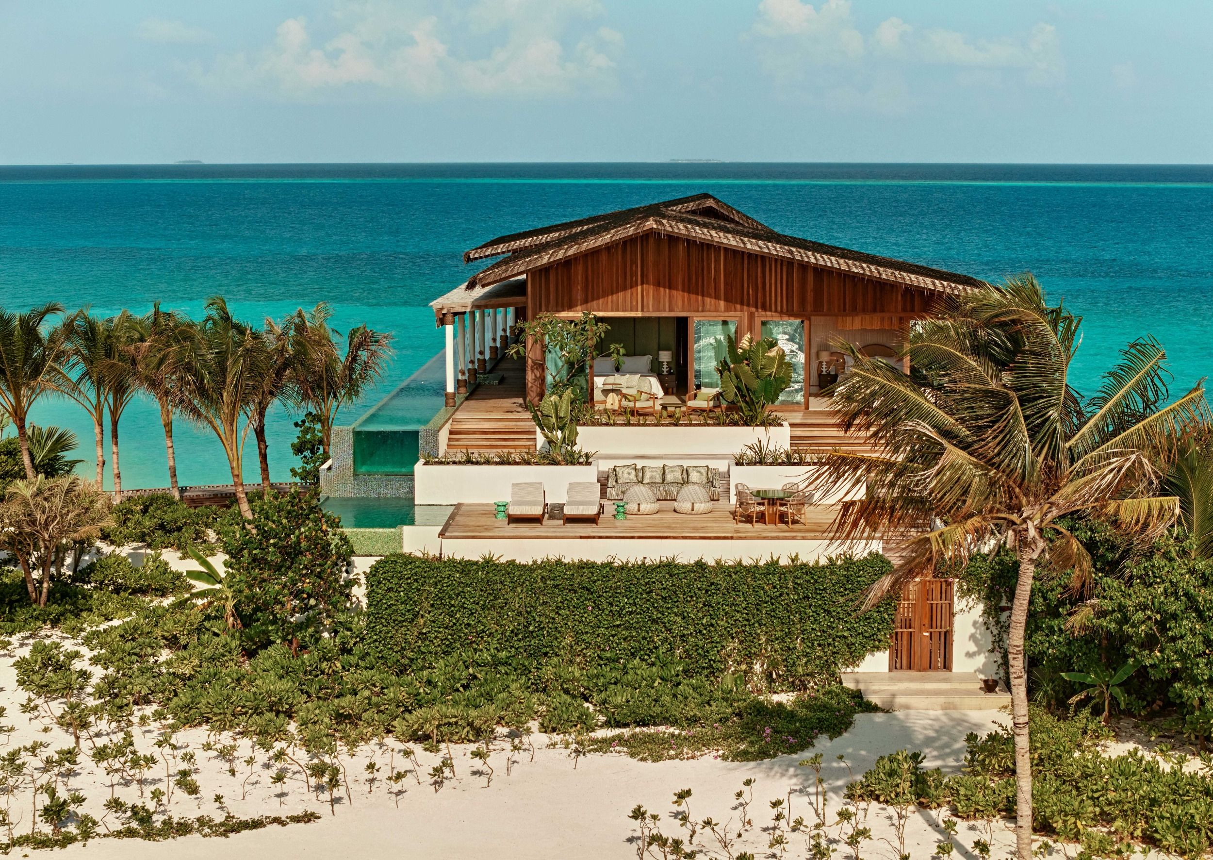 Beachfront view of four-bedroom residence