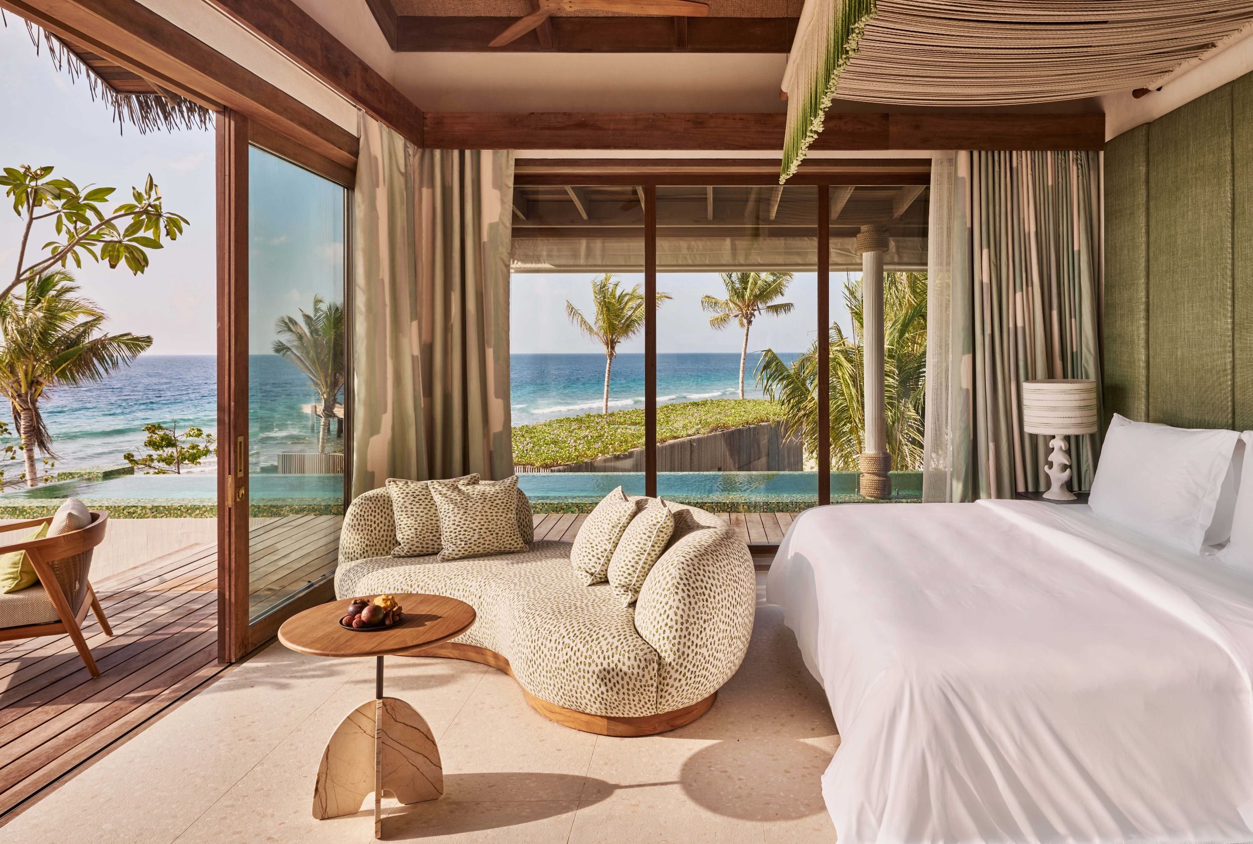 Ocean-side green bedroom