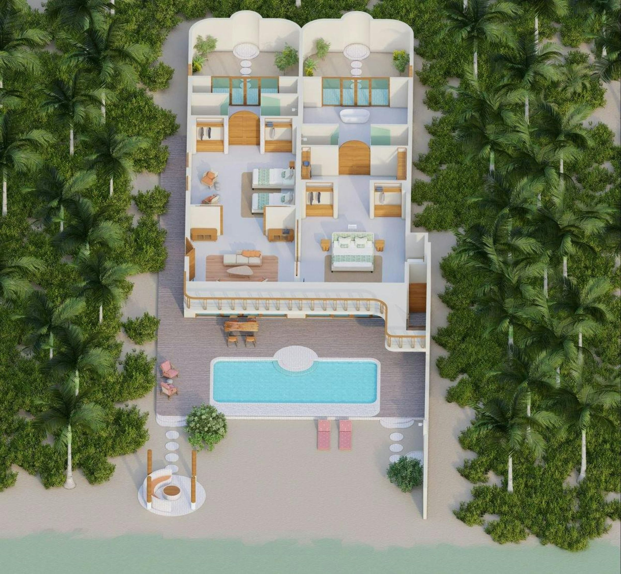 Villa Park - Two Bedroom Beach Pool House
