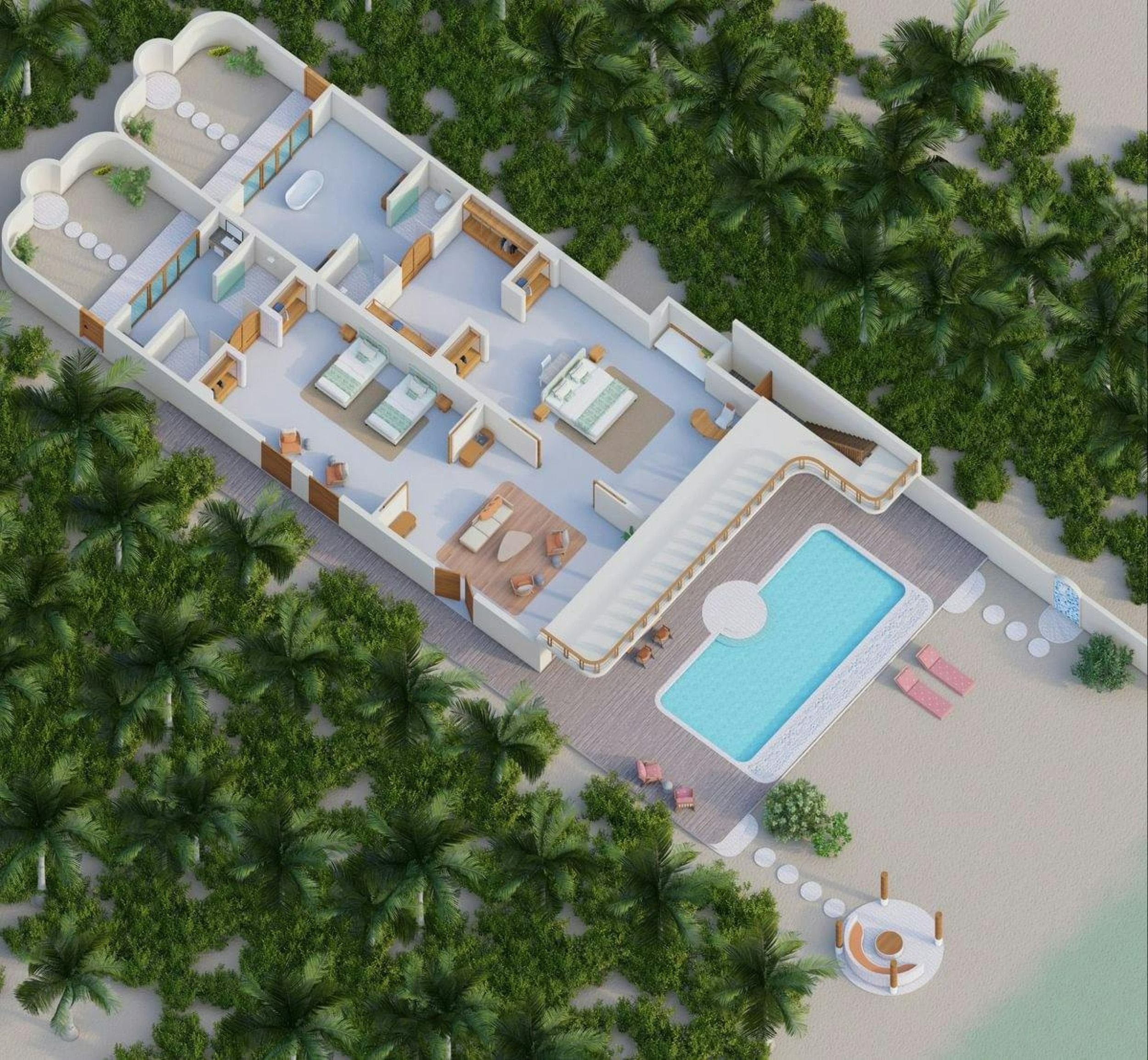 Villa Park - Two Bedroom Beach Pool House