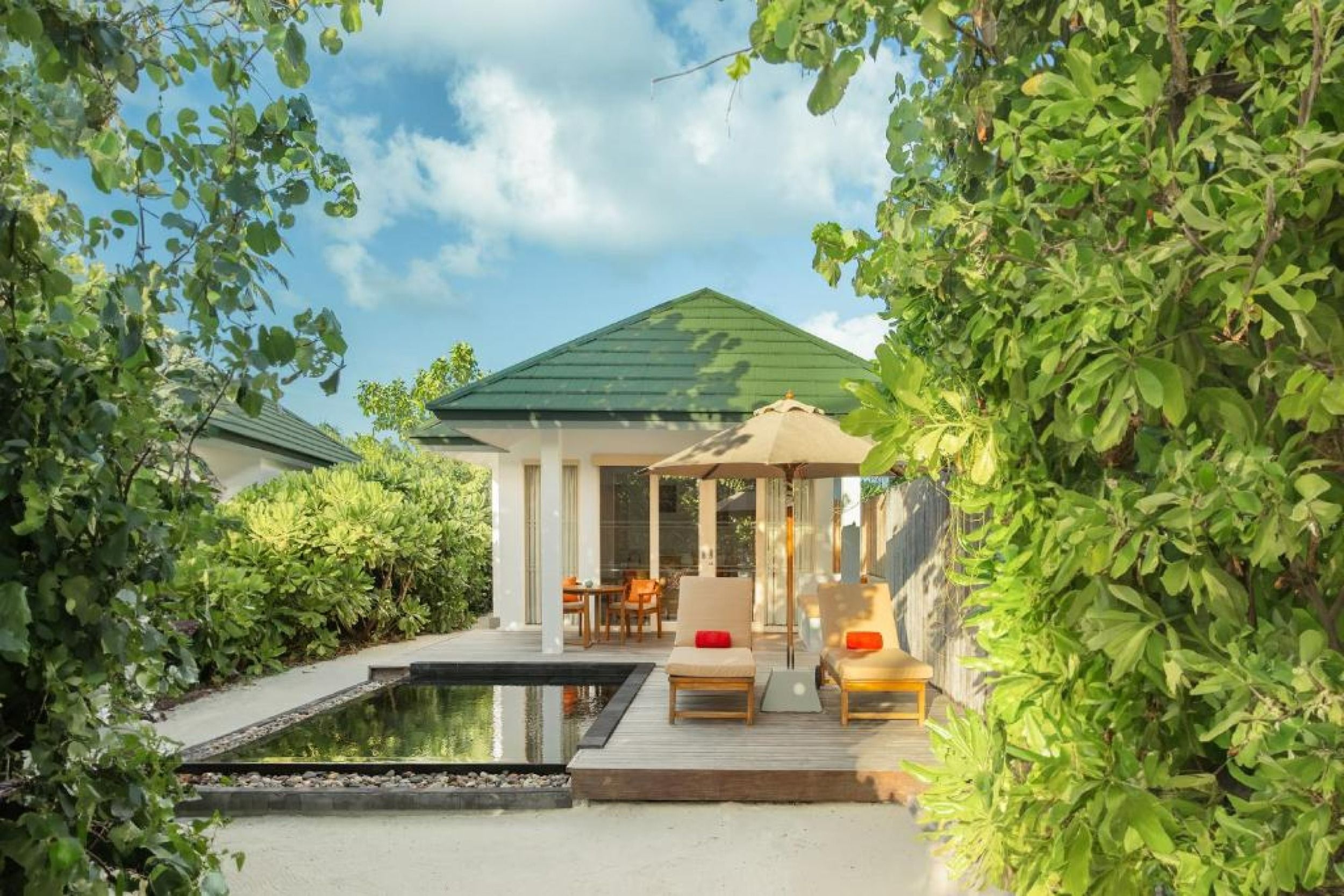 Sunset Pool Beach Villa Exterior Front View