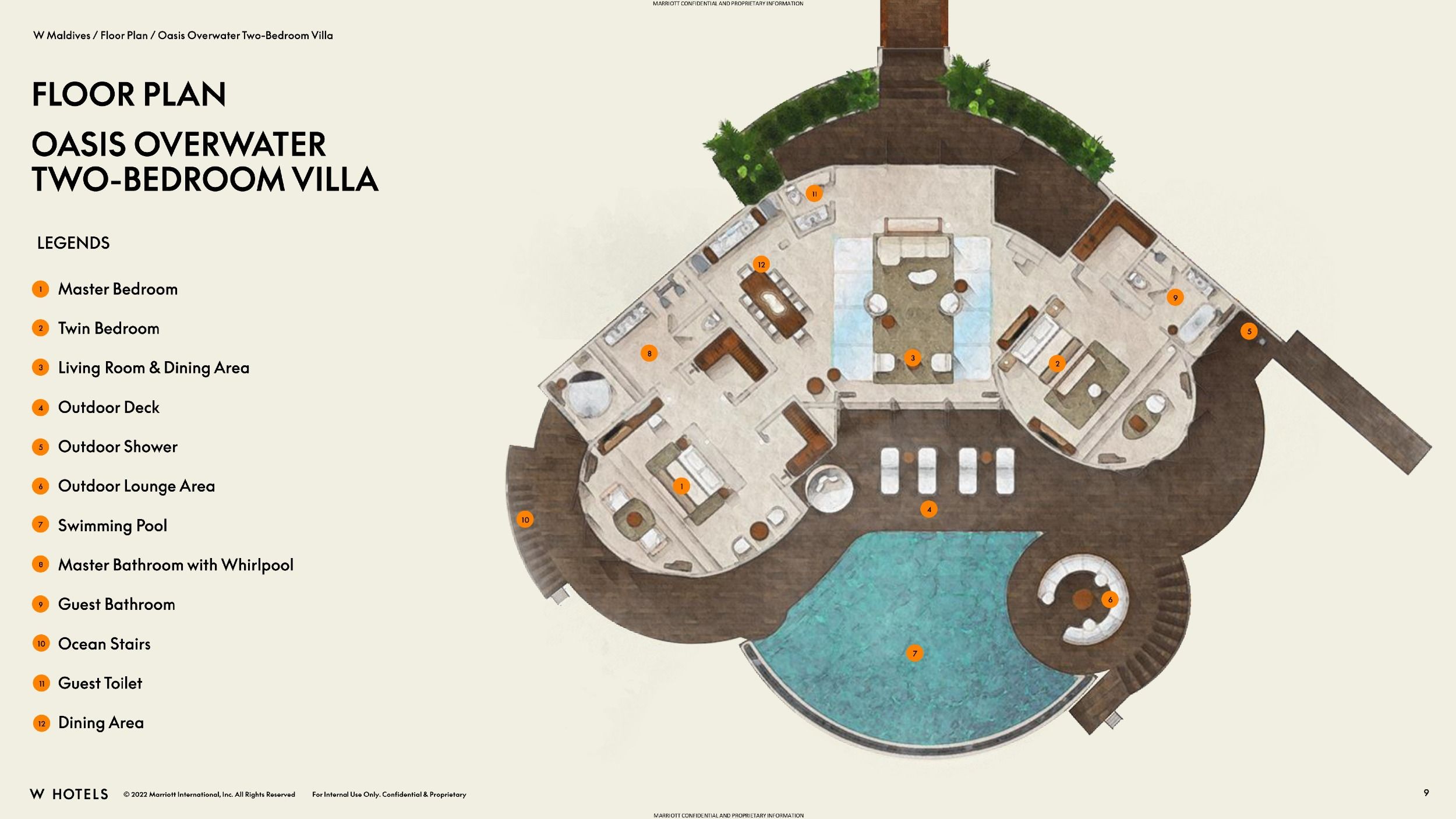 Oasis Overwater Two Bedroom - Floor Plan - W Maldives