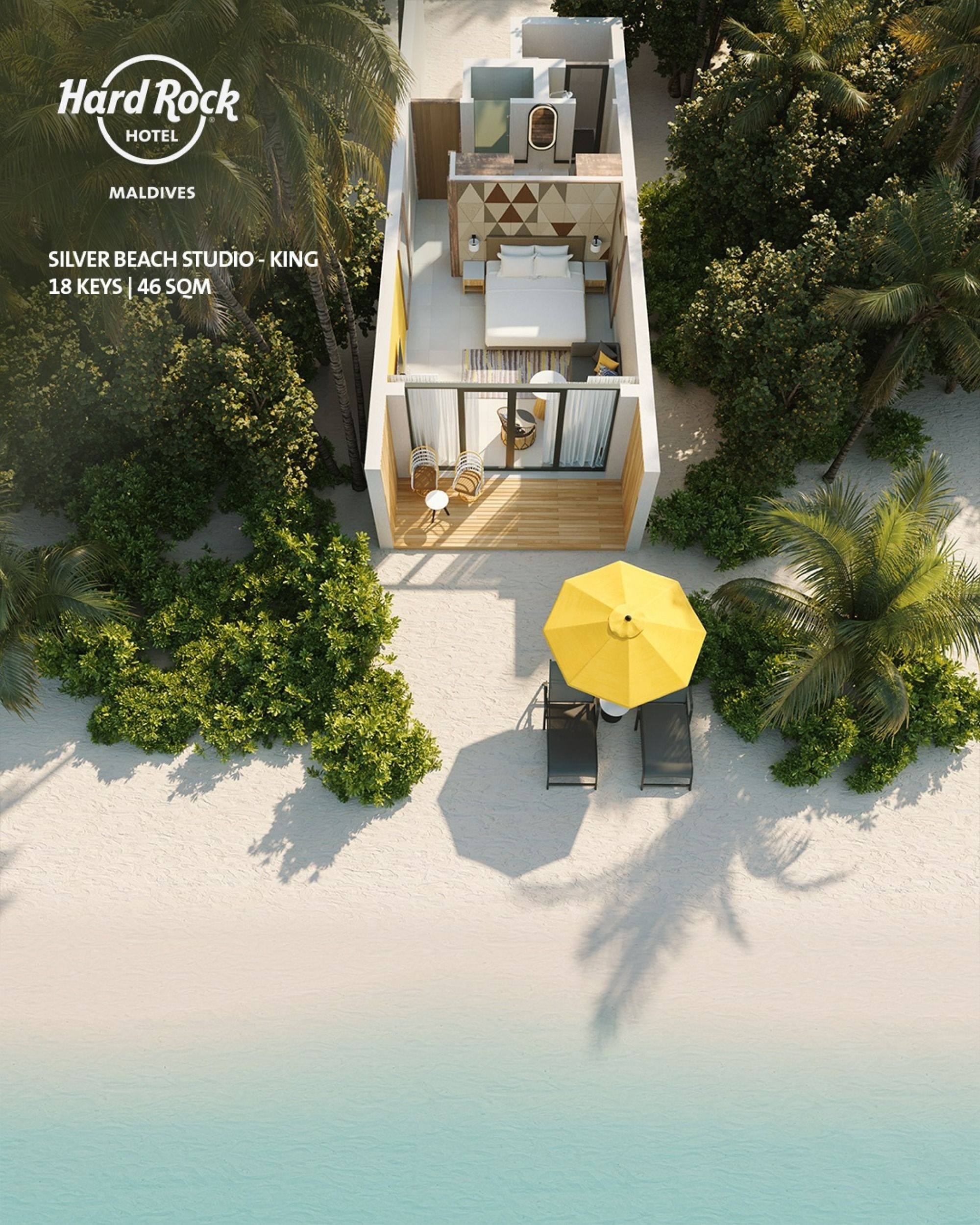 Hard Rock Hotel Maldives - Silver Beach Studio - Floor plan